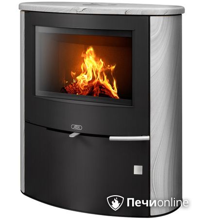 Печь-камин ABX Omaha, черная сталь, тальк в Хабаровске